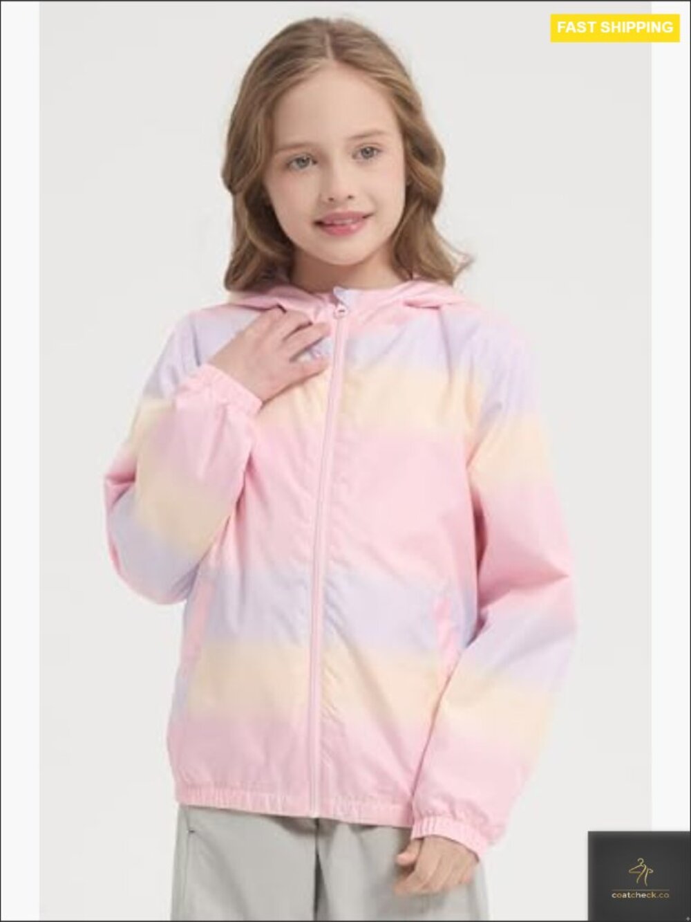 Kids Lightweight Hooded Rain Jacket Waterproof Windbreaker Outdoor Play School - Picture 4 of 7